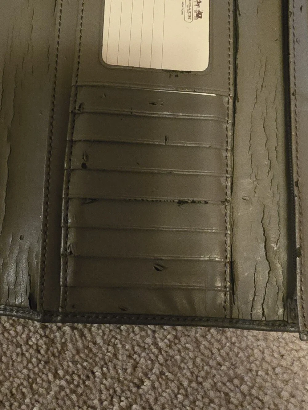 Coach Grey Signature Canvas Buckle Clutch Wallet